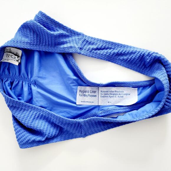 Becca Swimwear Blue Two Piece Ribbed Bikini Swimsuit Set Size Large - Picture 6 of 9